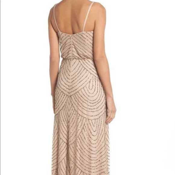 Adrianna Papell Art Deco Blouson Beaded Gown - Picture 2 of 2